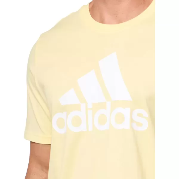 imageadidas Mens Essentials Single Jersey Big Logo TShirtAlmost YellowWhite