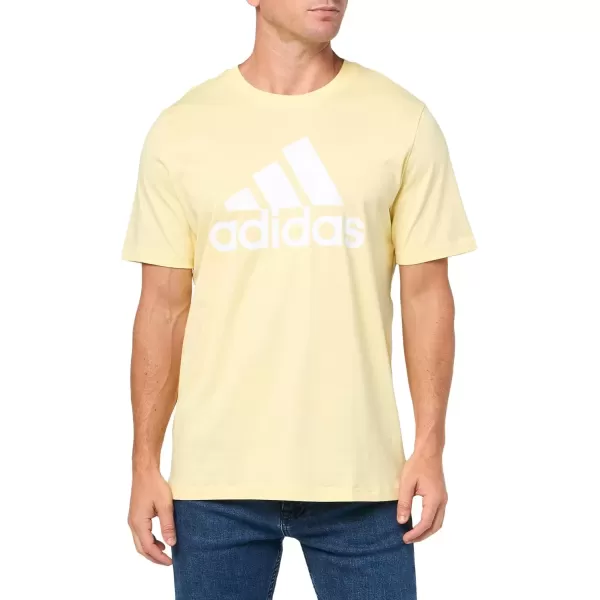 imageadidas Mens Essentials Single Jersey Big Logo TShirtAlmost YellowWhite