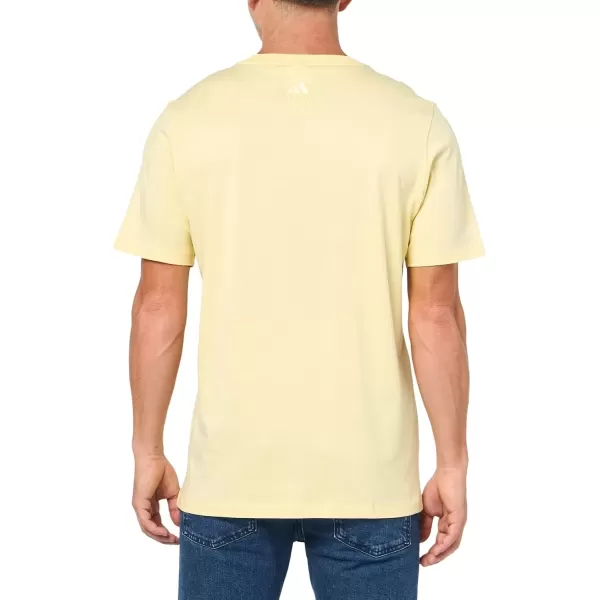 imageadidas Mens Essentials Single Jersey Big Logo TShirtAlmost YellowWhite