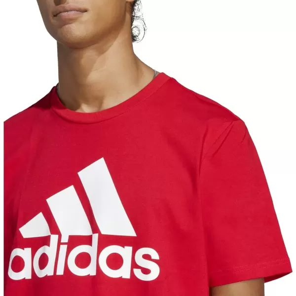 imageadidas Mens Essentials Single Jersey Big Logo TShirtBetter Scarlet