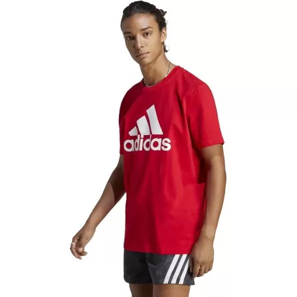 imageadidas Mens Essentials Single Jersey Big Logo TShirtBetter Scarlet