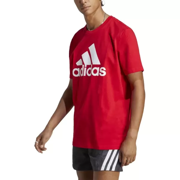 imageadidas Mens Essentials Single Jersey Big Logo TShirtBetter Scarlet