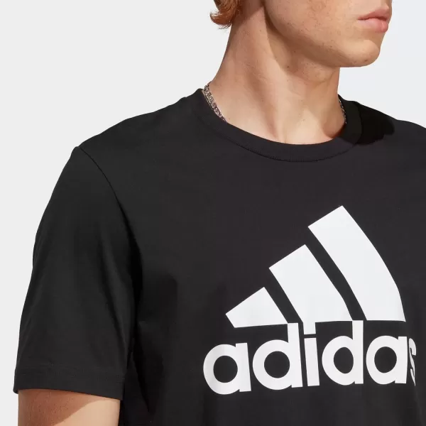 imageadidas Mens Essentials Single Jersey Big Logo TShirtBlackWhite