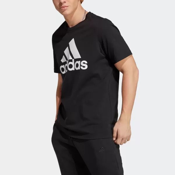 imageadidas Mens Essentials Single Jersey Big Logo TShirtBlackWhite