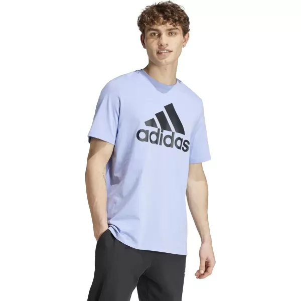 imageadidas Mens Essentials Single Jersey Big Logo TShirtBlue SparkBlack