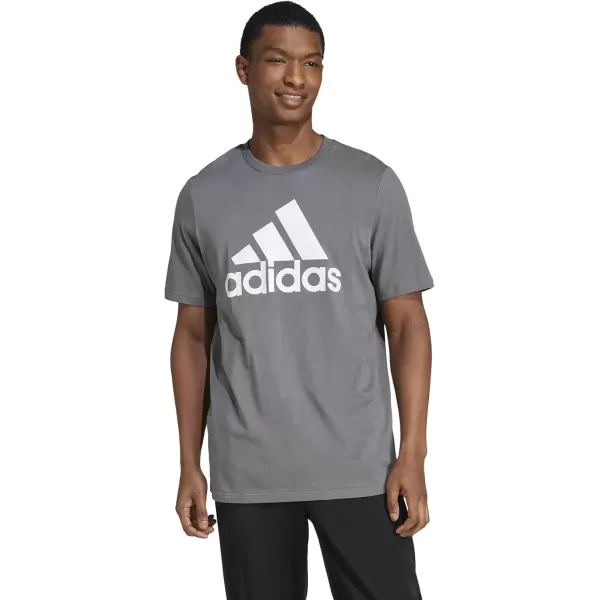 imageadidas Mens Essentials Single Jersey Big Logo TShirtGreyWhite