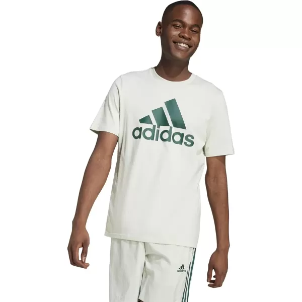 imageadidas Mens Essentials Single Jersey Big Logo TShirtLinen GreenCollegiate Green