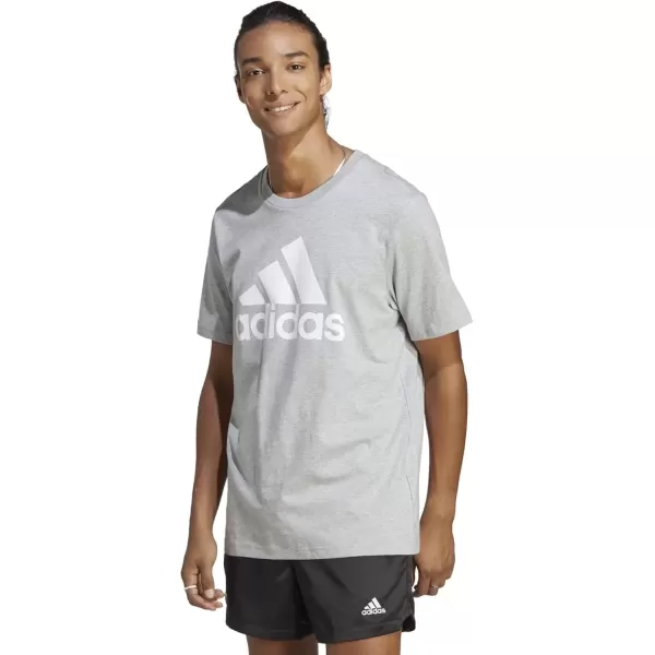 imageadidas Mens Essentials Single Jersey Big Logo TShirtMedium Grey Heather