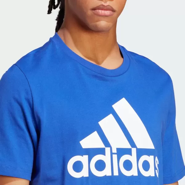 imageadidas Mens Essentials Single Jersey Big Logo TShirtSemi Lucid Blue