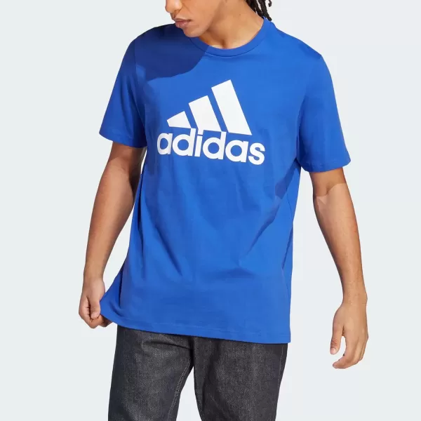 imageadidas Mens Essentials Single Jersey Big Logo TShirtSemi Lucid Blue