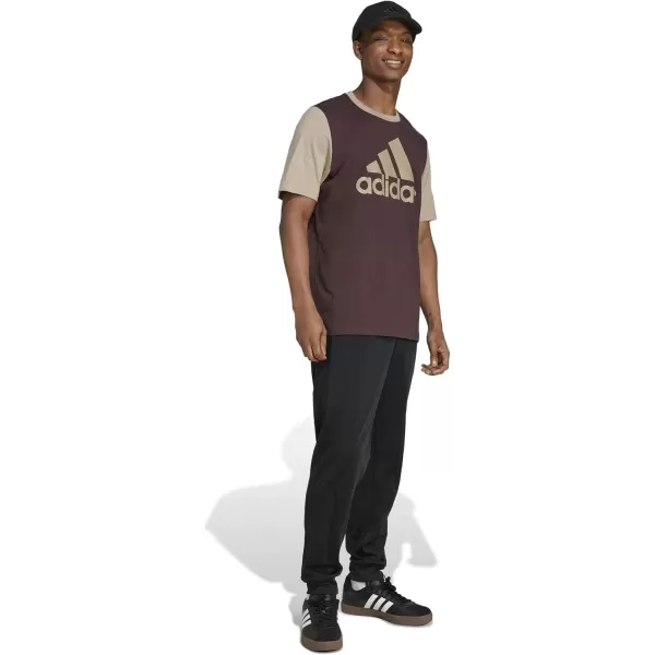 imageadidas Mens Essentials Single Jersey Big Logo TShirtShadow BrownBlanch Cargo