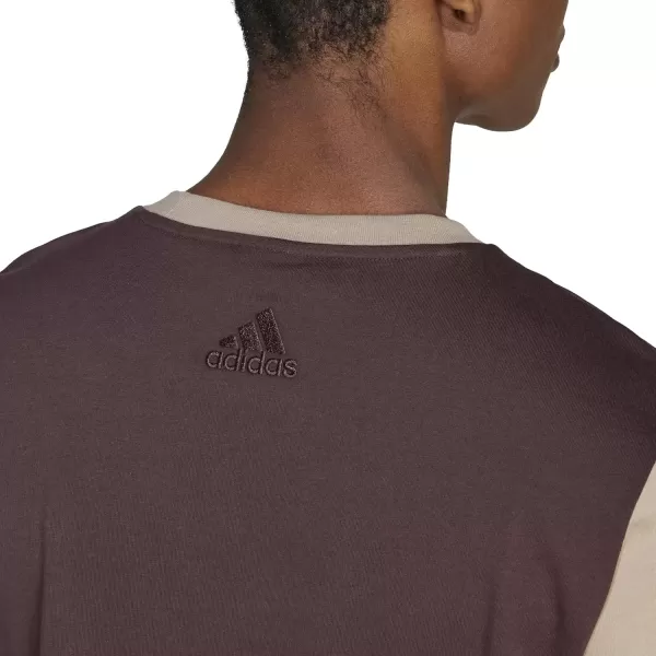 imageadidas Mens Essentials Single Jersey Big Logo TShirtShadow BrownBlanch Cargo