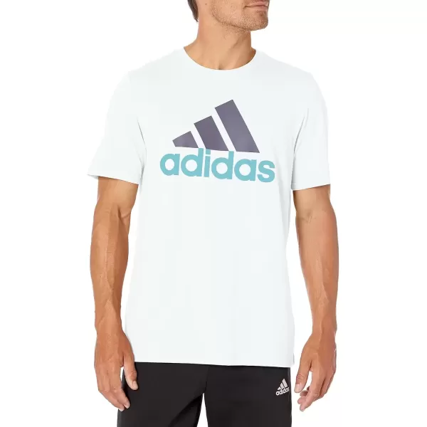 imageadidas Mens Essentials Single Jersey Big Logo TShirtWhiteShadow Violet