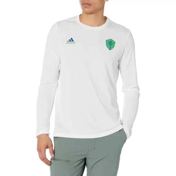 imageadidas Mens Seattle Sounders Fc Long Sleeve PreGame TShirtWhiteSeattle Sounders