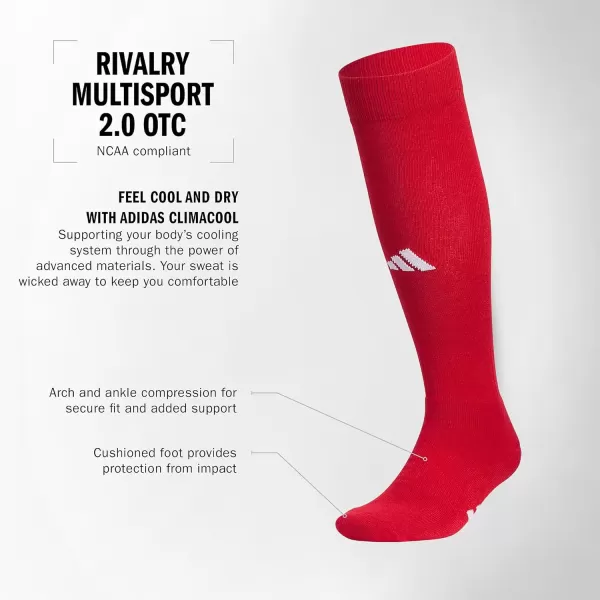 imageadidas Rivalry Field Multi Sport Over The Calf OTC Socks 2PairPower RedWhite2