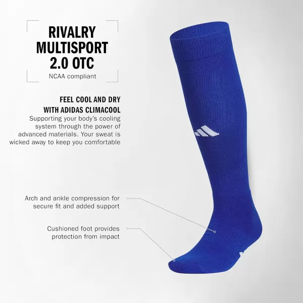 imageadidas Rivalry Field Multi Sport Over The Calf OTC Socks 2PairRoyal BlueWhite2