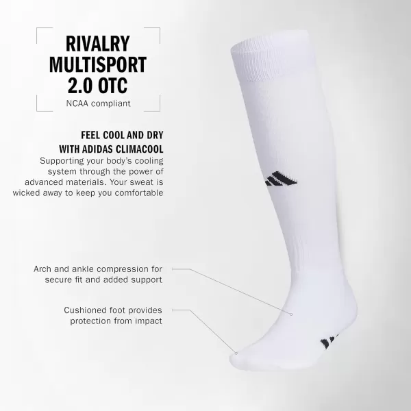 imageadidas Rivalry Field Multi Sport Over The Calf OTC Socks 2PairWhiteBlack2