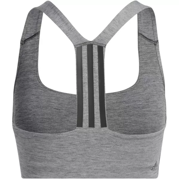 imageadidas Womens Training Medium Support Better 3Stripes BraDark Grey Heather