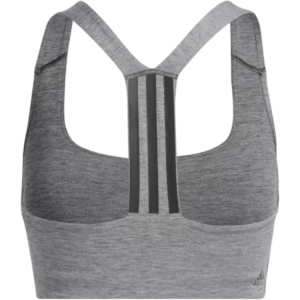 imageadidas Womens Training Medium Support Better 3Stripes BraDark Grey Heather