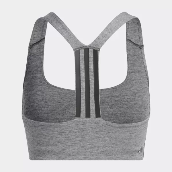 imageadidas Womens Training Medium Support Better 3Stripes BraDark Grey Heather