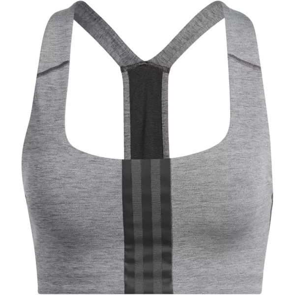 imageadidas Womens Training Medium Support Better 3Stripes BraDark Grey Heather