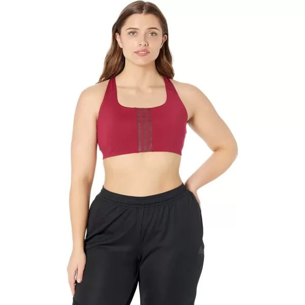 imageadidas Womens Training Medium Support Better 3Stripes BraLegacy Burgundy