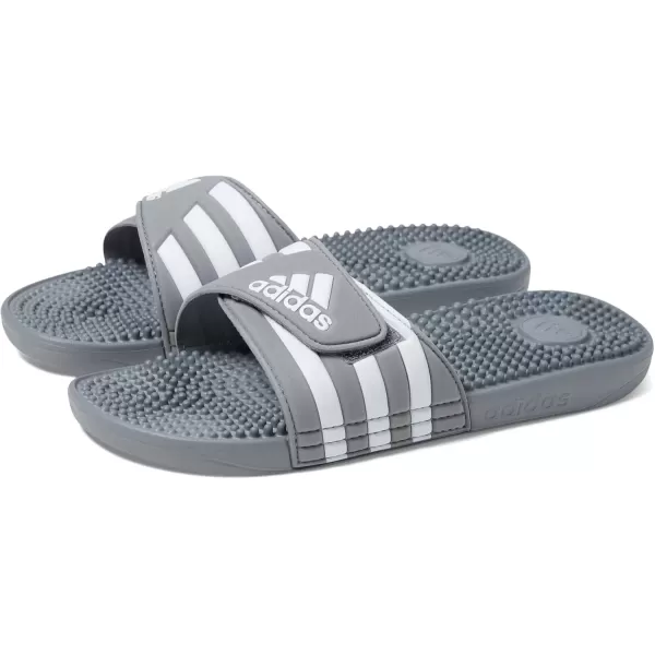 imageadidas unisex adult Adissage Slide Sandal GreyWhiteGrey 6 Women 5 Men US