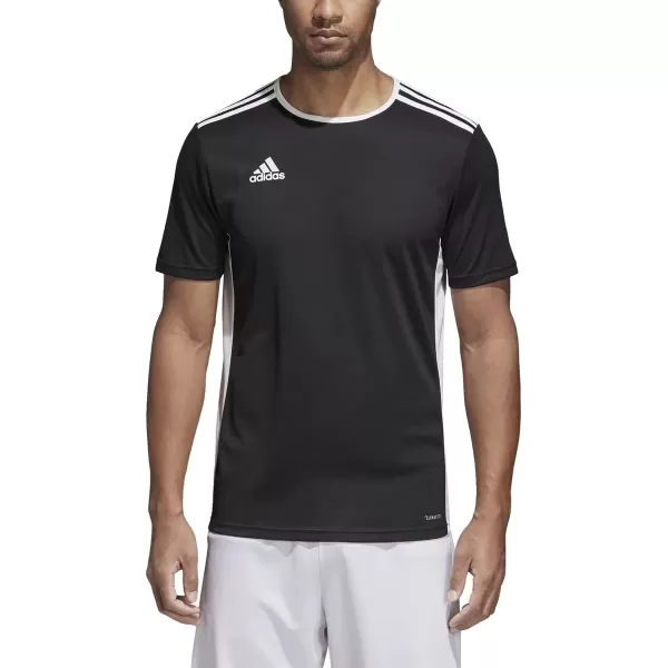 imageadidas Mens Entrada 18 Soccer JerseyBlackWhite