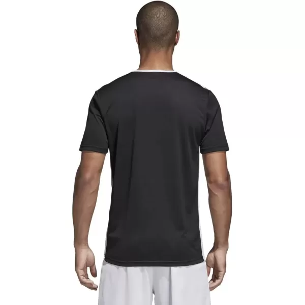 imageadidas Mens Entrada 18 Soccer JerseyBlackWhite