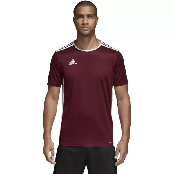 imageadidas Mens Entrada 18 Soccer JerseyMaroonWhite