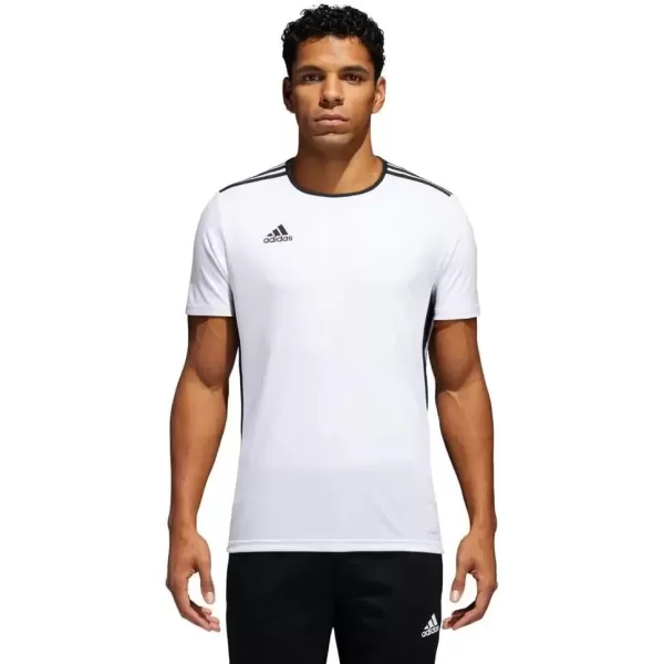 imageadidas Mens Entrada 18 Soccer JerseyWhiteBlack