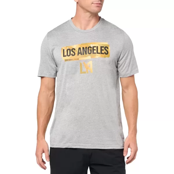 imageadidas Mens Los Angeles Fc Short Sleeve PreGame TShirtMedium Grey HeatherLos Angeles Football Club