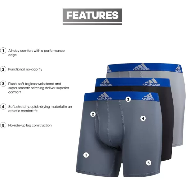 imageadidas Microfiber Boxer Brief Underwear performance athletic fitBetter ScarletBlackOnix Grey