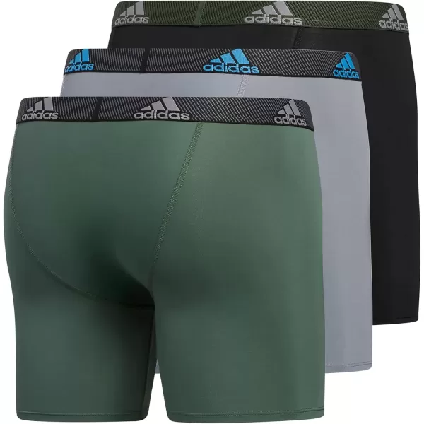 imageadidas Microfiber Boxer Brief Underwear performance athletic fitBlackTeam Royal BlueBetter Scarlet