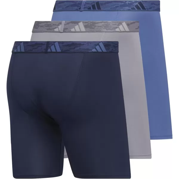 imageadidas Microfiber Boxer Brief Underwear performance athletic fitCollegiate NavyGreyCrew Blue