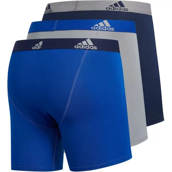 imageadidas Microfiber Boxer Brief Underwear performance athletic fitOnix GreyBlackCollegiate Royal Blue