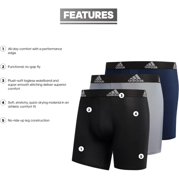 imageadidas Microfiber Boxer Brief Underwear performance athletic fitTeam Royal BlueGreyLegend Ink Blue