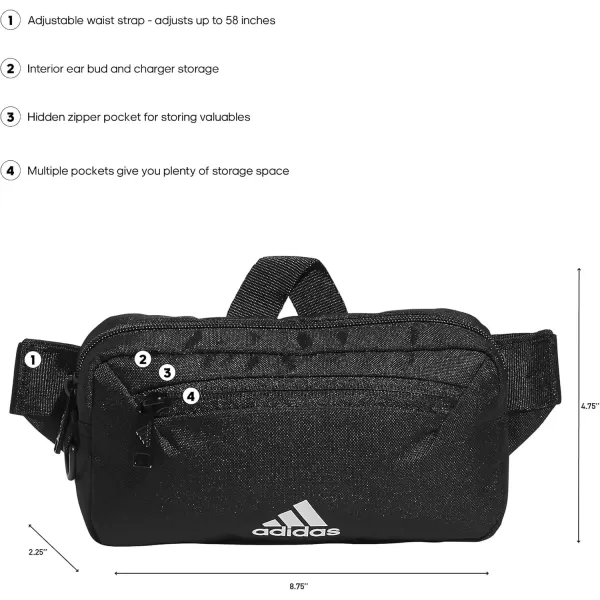 imageadidas Must Have 20 Belt Bag Crossbody Waist Pack with Adjustable Strap for Festivals and TravelBlack