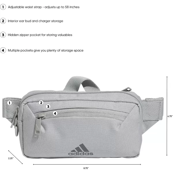 imageadidas Must Have 20 Belt Bag Crossbody Waist Pack with Adjustable Strap for Festivals and TravelGrey Two