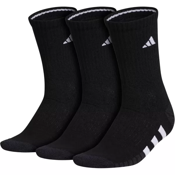 imageadidas Womens Cushioned Crew Socks with Arch Compression 3 PairsBlackNight GreyWhite