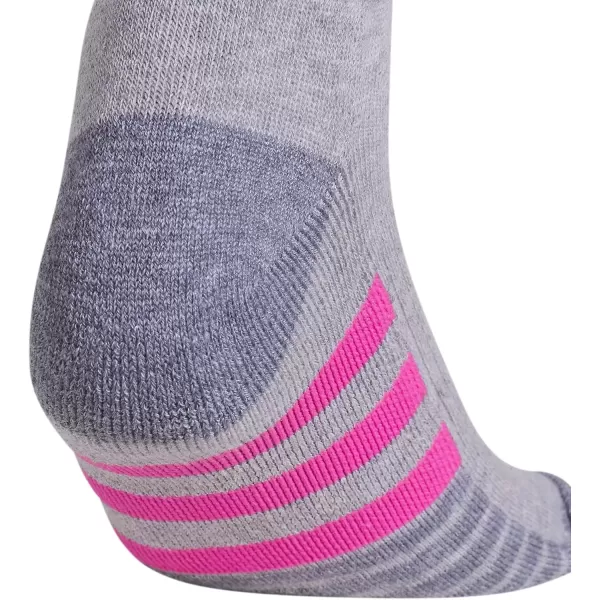 imageadidas Womens Cushioned Crew Socks with Arch Compression 3 PairsCool Light HeatherLucid Fuchsia PinkBlue Fusion