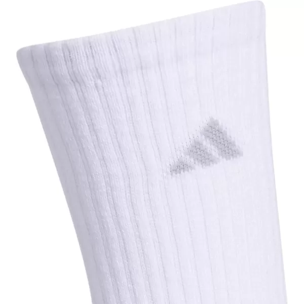 imageadidas Womens Cushioned Crew Socks with Arch Compression 3 PairsWhiteClear Onix Grey