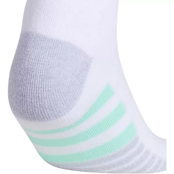 imageadidas Womens Cushioned Crew Socks with Arch Compression 3 PairsWhitePulse Mint GreenLucid Fuchsia Pink