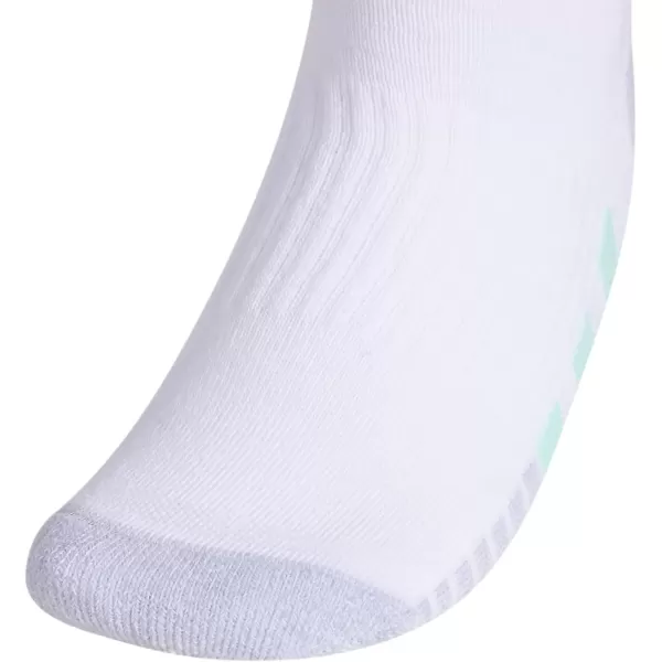 imageadidas Womens Cushioned Crew Socks with Arch Compression 3 PairsWhitePulse Mint GreenLucid Fuchsia Pink