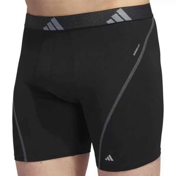 imageadidas Mens Performance Mesh Boxer Brief Underwear with All Day Comfort 3 PackBlackOnix GreyBlack