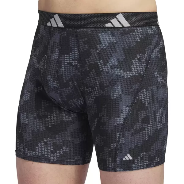 imageadidas Mens Performance Mesh Boxer Brief Underwear with All Day Comfort 3 PackDigi Camo BlackonixBlackClear Grey