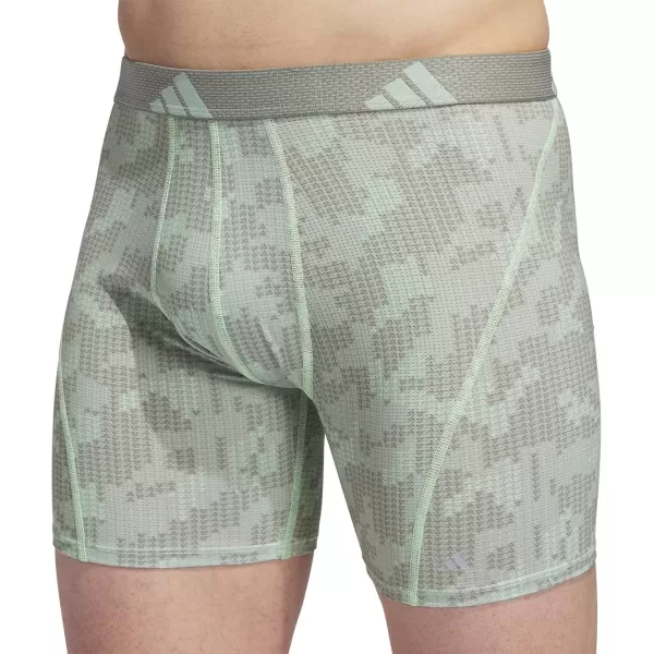 imageadidas Mens Performance Mesh Boxer Brief Underwear with All Day Comfort 3 PackDigi Camo Silver Pebblesemi Green SparkSilver Pebble GreySemi Green Spark