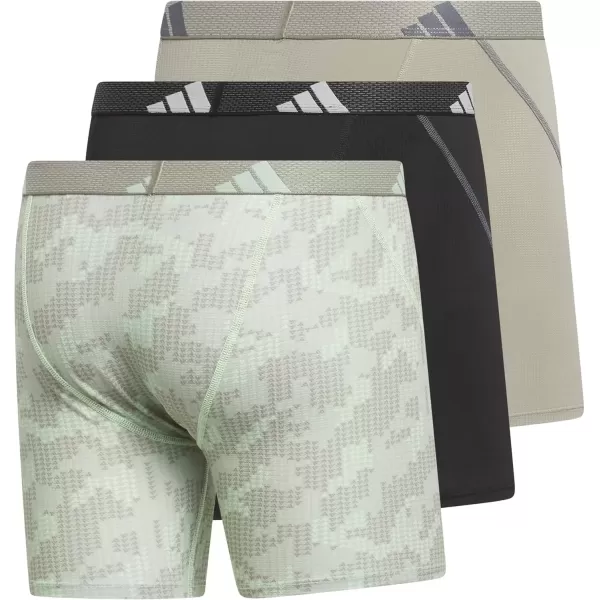 imageadidas Mens Performance Mesh Boxer Brief Underwear with All Day Comfort 3 PackDigi Camo Silver Pebblesemi Green SparkSilver Pebble GreySemi Green Spark