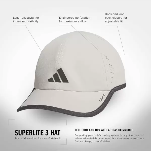 imageadidas Mens Superlite 30 Relaxed Fit Adjustable Performance HatAlumina BeigeGrey Six