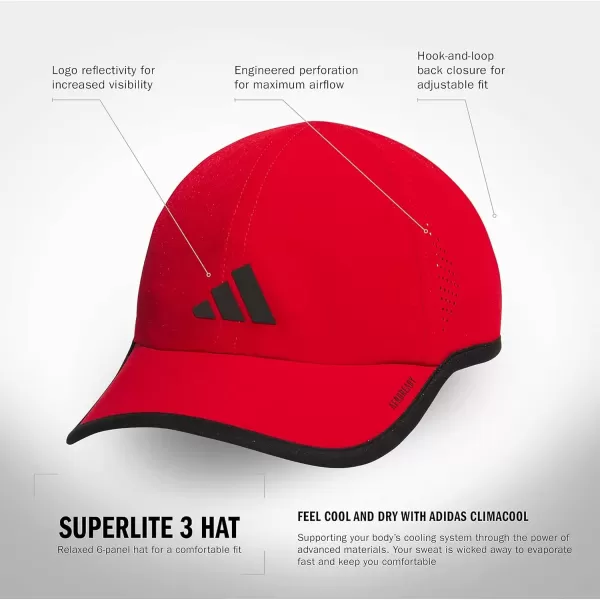 imageadidas Mens Superlite 30 Relaxed Fit Adjustable Performance HatBetter ScarletBlack